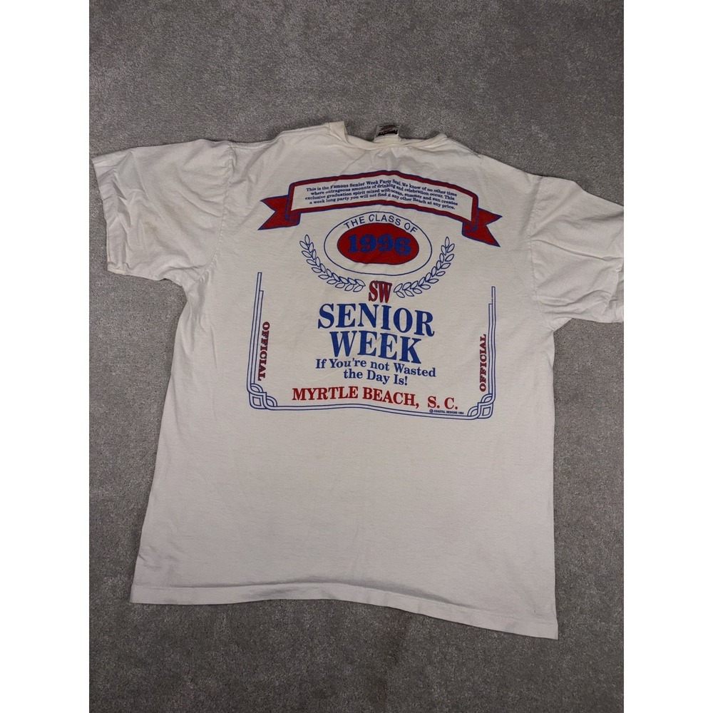 Senior Week t-shirt 1996 Myrtle Beach Xl Vintage *spots‎ Shown Wasted